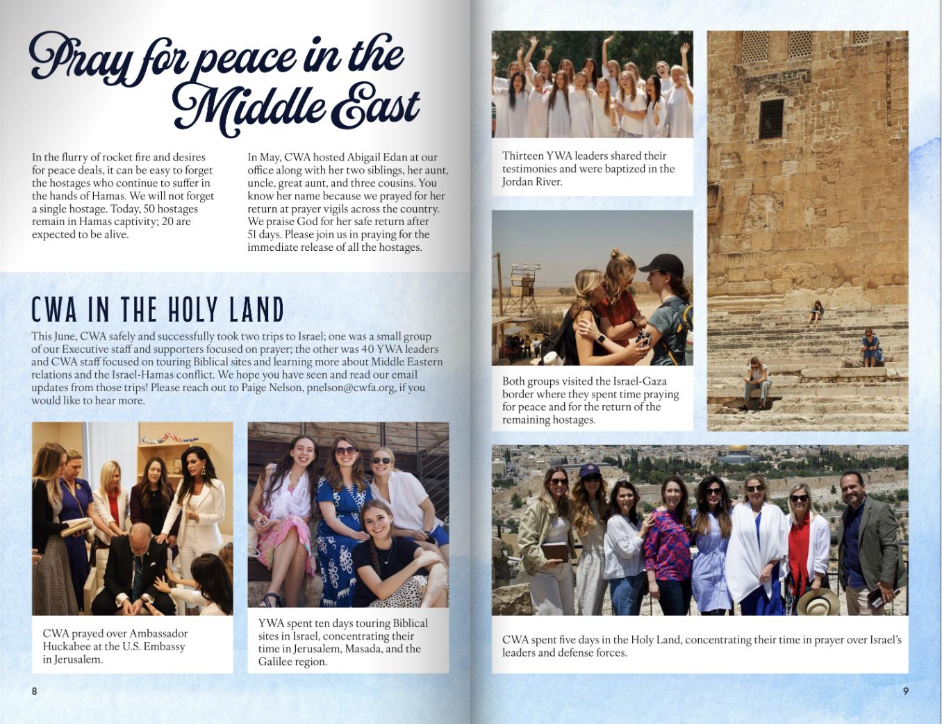 Concerned Women for America Interior Pages